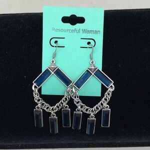 Silver and Blue Earrings